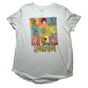 Scooby-Doo White Hi-Low Short Sleeve Shirt Juniors Sz XXL (19)